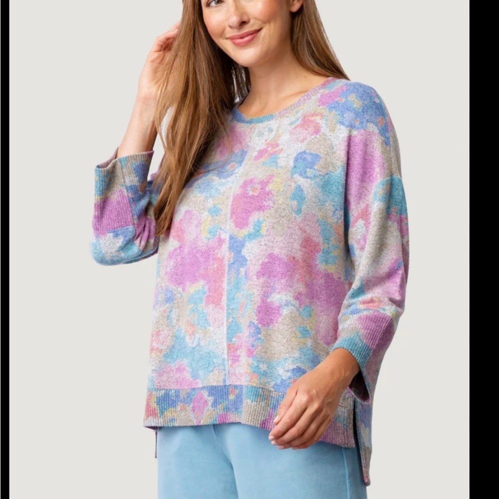 Habitat Super Soft Soring Floral Boxy Crew Neck Sweater size Large colourful